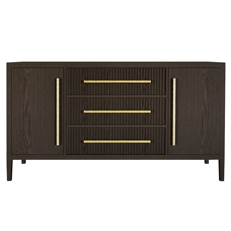 Буфет Primo с тремя ящиками и двумя фасадами Темный орех Орех Золотой в Перми | Loft Concept 