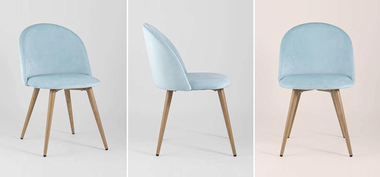 Стул Miruna Chair II Светло-Голубой Велюр Стул Miruna Chair II Светло-Голубой Велюр - Loft-Concept в Перми