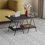 Стол журнальный с прямоугольной столешницей и полкой цвета антрацит ESSEL ANTHRACITE варинант исполнения - 2 | Loft Concept в Перми