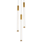 Подвесной светильник с 3-мя плафонами Cateline Brass Trio Tube Hanging Lamp варинант исполнения - 1 | Loft Concept в Перми