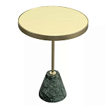 Кофейный столик с круглой зеркальной столешницей и мраморным основанием Stable Base варинант исполнения - 1 | Loft Concept в Перми