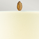 Настольная лампа с кремовым льняным цилиндрическим абажуром и ножкой в форме золотистой ветки Gilded Nola варинант исполнения - 2 | Loft Concept в Перми