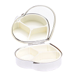 Таблетница карманная в форме сердца с 3-мя отделениями с зеркалом и накладкой из натурального камня Малахит Silver Stone Pillboxes варинант исполнения - 3 | Loft Concept в Перми