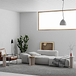 Стол журнальный бежево-серый из 3-х частей со столешницами в виде геометрических элементов MUND SIDE TABLE LIGHT MOCHA варинант исполнения - 2 | Loft Concept в Перми