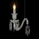 Подвесной светильник стеклянный в виде канделябра Curved Glass Chandelier варинант исполнения - 6 | Loft Concept в Перми