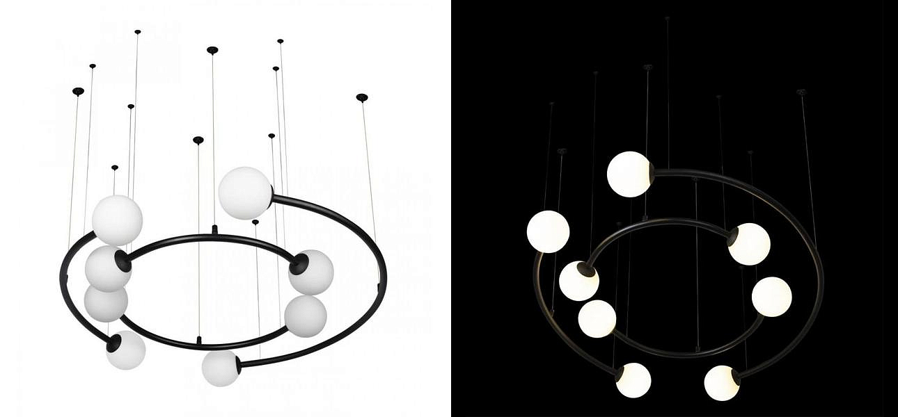 Дизайнерская Модульная Люстра PLANETARY two rings Black 80 см Дизайнерская Модульная Люстра PLANETARY two rings Black 80 см - Loft-Concept в Перми
