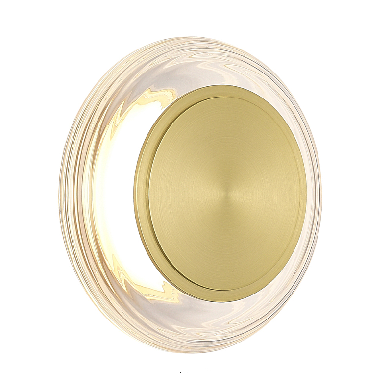 Бра круглое золото/прозрачный Plumpness LED 7 Золотой Прозрачное Стекло в Перми | Loft Concept 