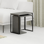 Комплект из 2-х приставных столов серого цвета из дерева ZIGOSH RETRO GREY варинант исполнения - 2 | Loft Concept в Перми