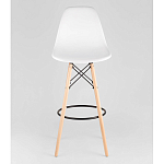 Пластиковый барный стул на ножках из массива бука Eames White варинант исполнения - 5 | Loft Concept в Перми