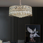 Люстра круглая с хрустальными подвесками на золотистом каркасе Roul Crystal Light варинант исполнения - 12 | Loft Concept в Перми