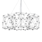 Люстра с тонкой металлической конструкцией цвета хром Quasar варинант исполнения - 2 | Loft Concept в Перми