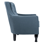 Кресло с мягкой обивкой из льна на 4-х ножках из массива березы Scarlett Armchair blue варинант исполнения - 1 | Loft Concept в Перми