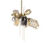 Люстра подвесная со стеклянными плафонами из дымчатого и золотистого с тремя вертикальными подвесками Gilded Mirage  варинант исполнения - 1 | Loft Concept в Перми