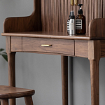 Туалетный стол деревянный с ящиком и зеркалом Moon Walnut Furniture варинант исполнения - 7 | Loft Concept в Перми