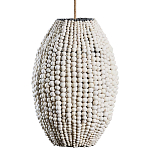 Подвесной светильник вертикальной овальной формы украшенный белыми круглыми бусинами Gradient Oval Pendant Lamp White варинант исполнения - 2 | Loft Concept в Перми