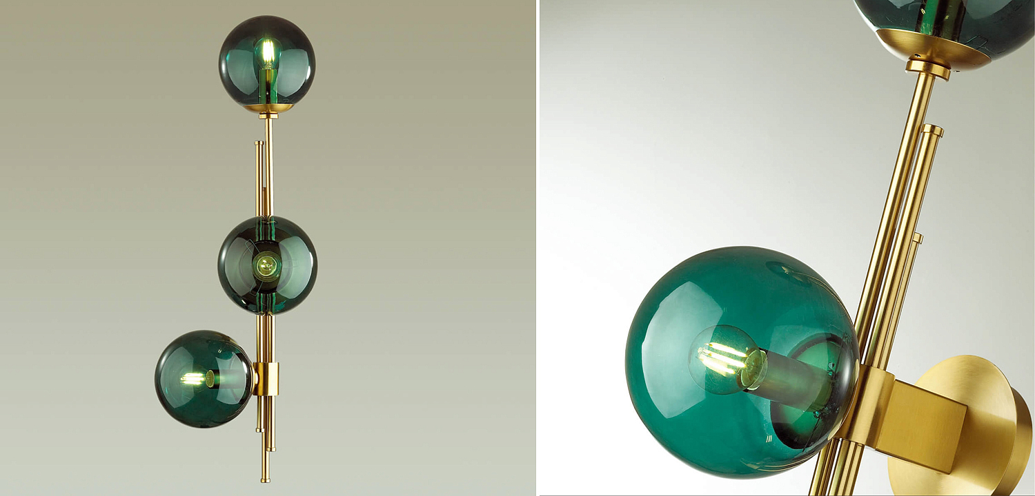 Бра TRILOGY WALL SCONCE Turquoise glass 70 Бра TRILOGY WALL SCONCE Turquoise glass 70 - Loft-Concept в Перми
