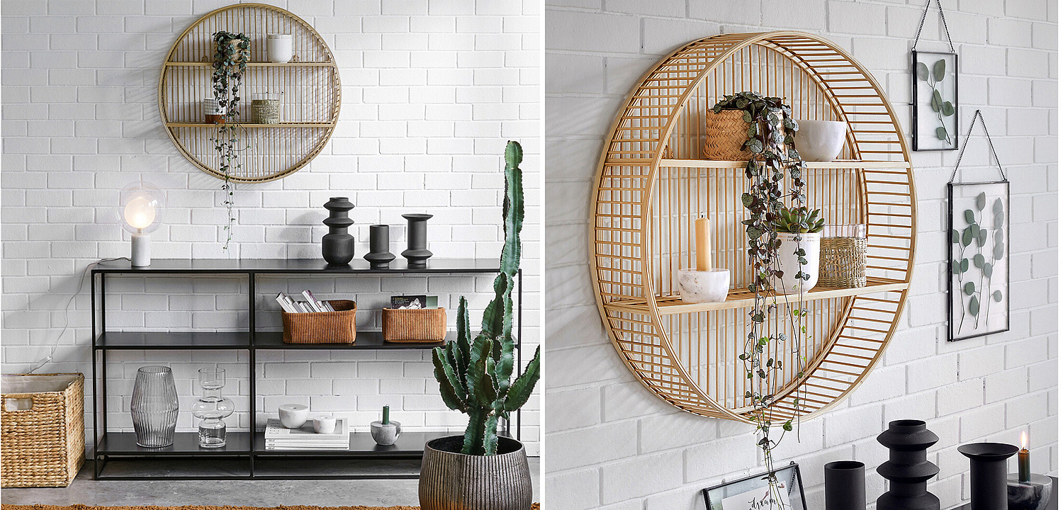 Полка Wicker Bamboo Shelf Полка Wicker Bamboo Shelf - Loft-Concept в Перми