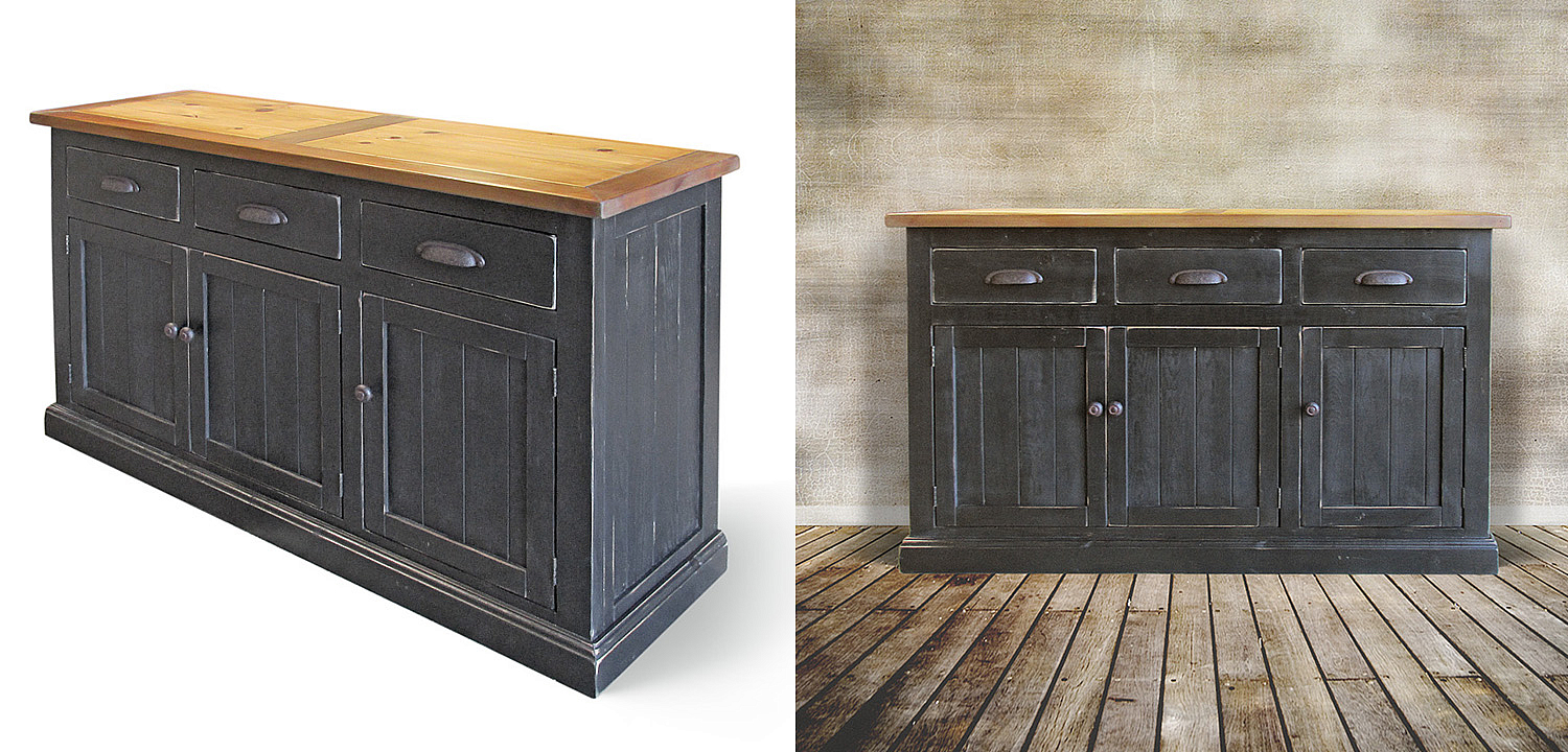 Комод в стиле прованс Brigida Provence HARMONIE Weathered Charcoal Черный Комод в стиле прованс Brigida Provence HARMONIE Weathered Charcoal Черный - Loft-Concept в Перми
