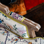 Кресло из натурального бука бежевое с изображением птиц и цветов Beige Green Chinoiserie Garden Armchair варинант исполнения - 4 | Loft Concept в Перми