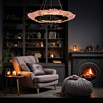 Люстра в форме кольца розовая Warm Pink Light варинант исполнения - 6 | Loft Concept в Перми