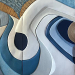Арт-объект ручной работы Blue Abstraction из 4-х панелей варинант исполнения - 4 | Loft Concept в Перми