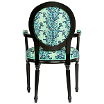 Стул из натурального бука с подлокотниками Ikat Pattern бирюзовый варинант исполнения - 2 | Loft Concept в Перми