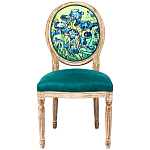 Стул из натурального бука зелёный с цветочным принтом Impressionism in Color варинант исполнения - 1 | Loft Concept в Перми