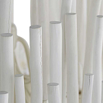 Люстра белая с несколькими ярусами деревянных палочек Bright Wooden Chandelier варинант исполнения - 10 | Loft Concept в Перми