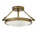 Потолочный светильник цвета латунь с плоским круглым плафоном Hinkley варинант исполнения - 4 | Loft Concept в Перми