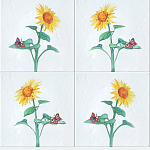 Плитка с узором Подсолнух варинант исполнения - 1 | Loft Concept в Перми