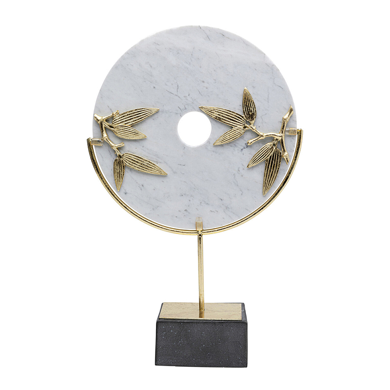 Декоративный арт-объект из мрамора Marble Ring Белый Мрамор Bianco Золотой Черный в Перми | Loft Concept 