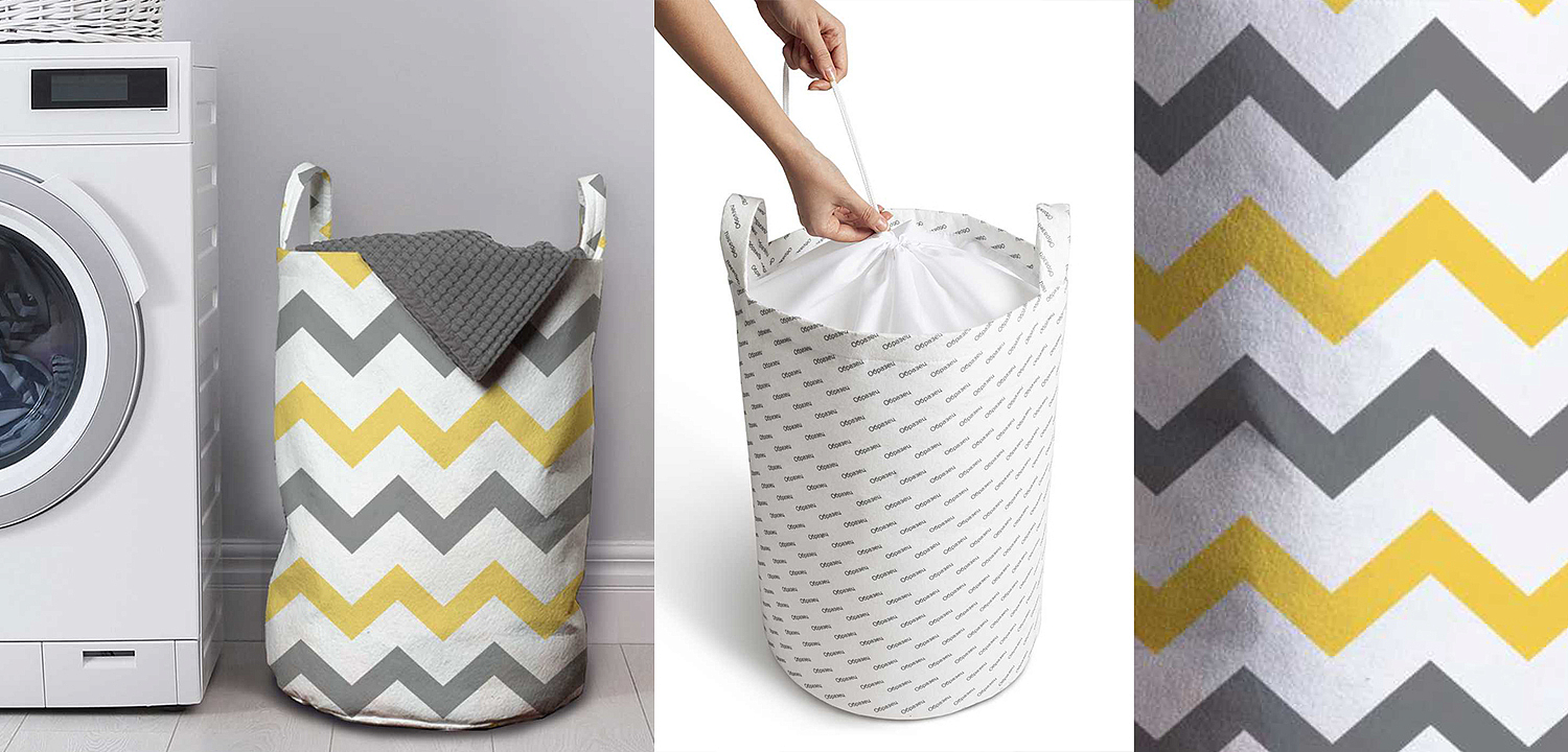 Корзина Mustard and Gray Chevron Basket Корзина Mustard and Gray Chevron Basket - Loft-Concept в Перми