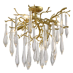 Люстра потолочная с прозрачными стеклянными подвесками в форме капель Droplet Chandelier варинант исполнения - 3 | Loft Concept в Перми