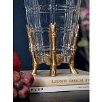 Ваза из прозрачного стекла с бронзовыми ножками и фигурками попугаев Eden Garden porcelain and bronze варинант исполнения - 4 | Loft Concept в Перми