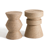 Приставной стол с отделкой из джута Juti D30 см варинант исполнения - 5 | Loft Concept в Перми