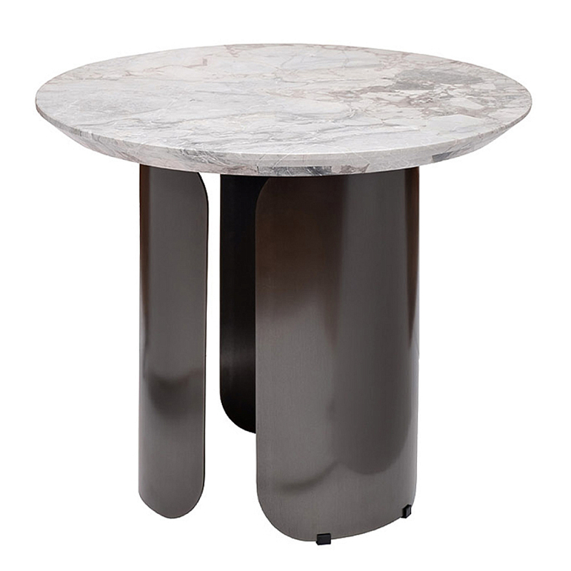 Столик журнальный круглый с мраморной столешницей Gray Marble Table Серый в Перми | Loft Concept 