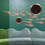 Обои с вышивкой ручной работы Deco Fish Original colourway варинант исполнения - 1 | Loft Concept в Перми