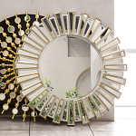 Зеркало круглое с лучами из зеркальных фацетов Silver Facet варинант исполнения - 2 | Loft Concept в Перми