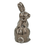 Статуэтка заяц из текстурированной терракоты и покрытый глянцевой краской под бронзу Rabbit Charm  варинант исполнения - 1 | Loft Concept в Перми