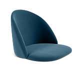 Барный стул со спинкой и металлической подставкой на 4-х деревянных ножках Синий Велюр Vendramin Chair варинант исполнения - 2 | Loft Concept в Перми