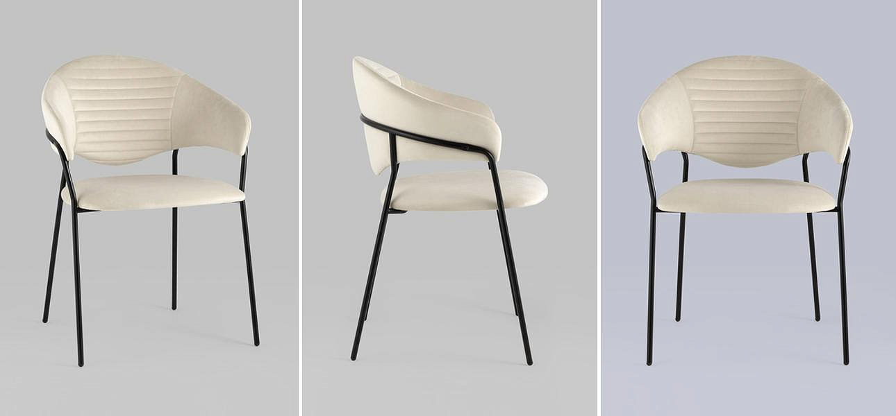 Стул Alexis Chair Молочный Велюр Стул Alexis Chair Молочный Велюр - Loft-Concept в Перми