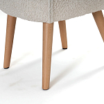 Кресло на деревянных ножках с обивкой из ткани букле Aldo Boucle Armchair варинант исполнения - 6 | Loft Concept в Перми