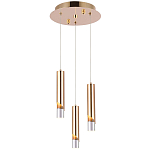 Подвесной светильник Metal Acrylic Tube Trio Gold Hanging Lamp варинант исполнения - 2 | Loft Concept в Перми