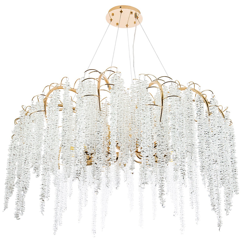 Люстра с хрустальными подвесками Bunch of Crystal Berries Gold Chandelier 12 Золотой Прозрачный в Перми | Loft Concept 
