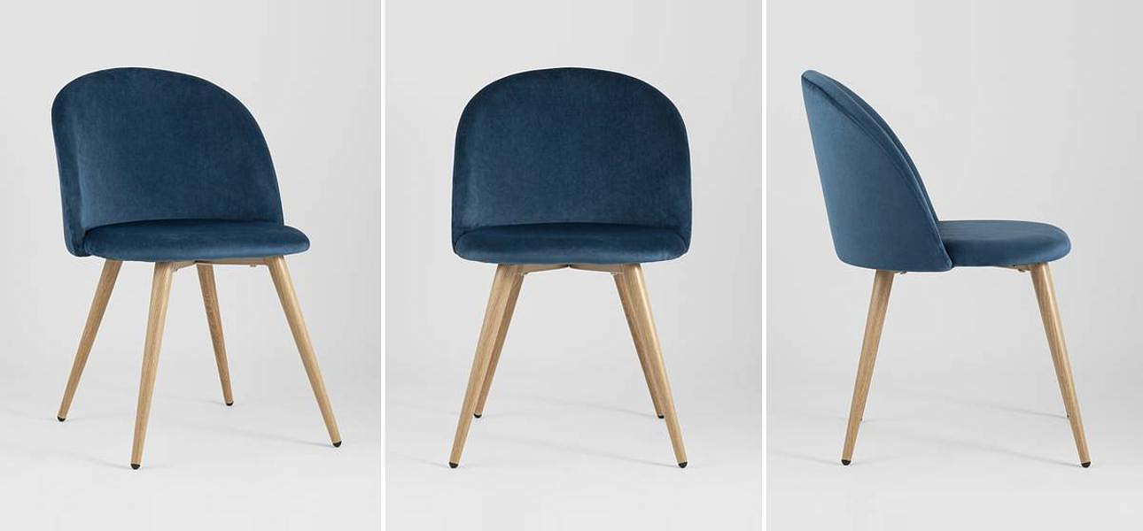 Стул Miruna Chair II Синий Велюр Стул Miruna Chair II Синий Велюр - Loft-Concept в Перми