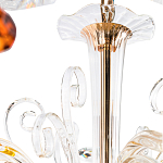 Люстра с 8-ю лампочками и изогнутыми прозрачными элементами из стекла Twisted Glass Candles Chandelier варинант исполнения - 3 | Loft Concept в Перми