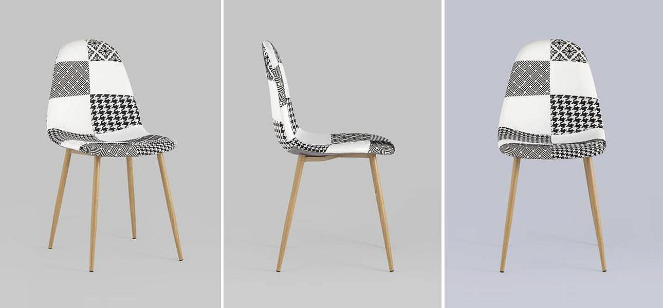 Стул Archie Chair Черно-Белый Печворк Стул Archie Chair Черно-Белый Печворк - Loft-Concept в Перми