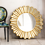 Зеркало круглое с лучами из зеркальных фацетов Golden Facet варинант исполнения - 2 | Loft Concept в Перми