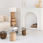 Дизайнерский журнальный стол с прозрачной столешницей и ножками в форме геометрических фигур Pytusin варинант исполнения - 3 | Loft Concept в Перми