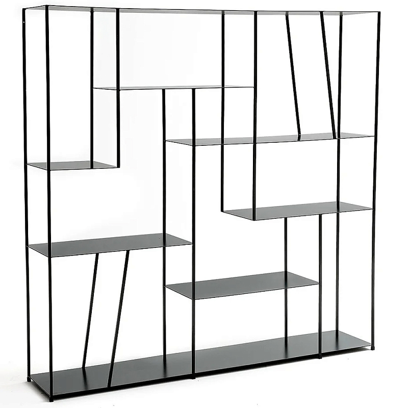 Книжный стеллаж из металла Menzie Square Metal Rack Черный в Перми | Loft Concept 